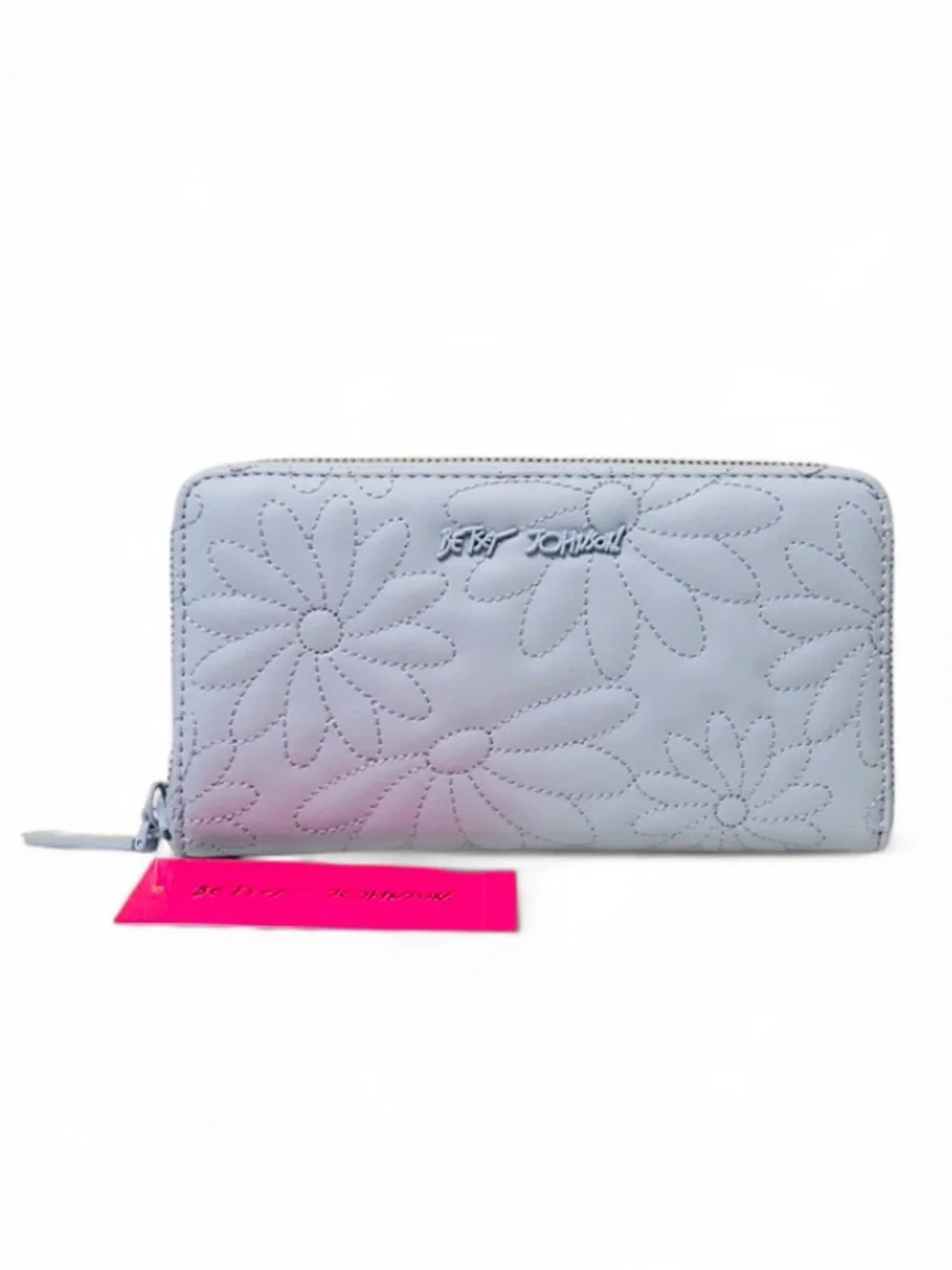🆕💙 Betsey Johnson Quilted Wildflower Wallet Pastel Blue NWT